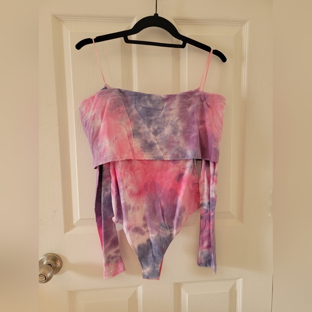 Le Lis Pastel Offshoulder Tie-Dye Top NWT